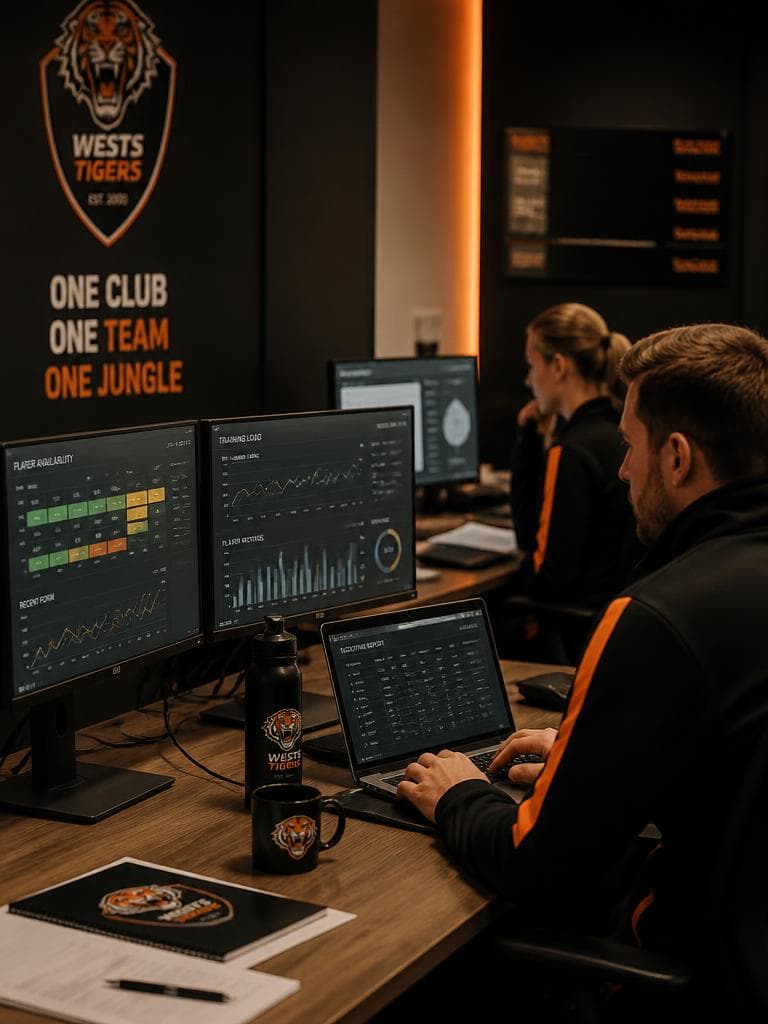 Zespół klubu pracujący na dashboardach